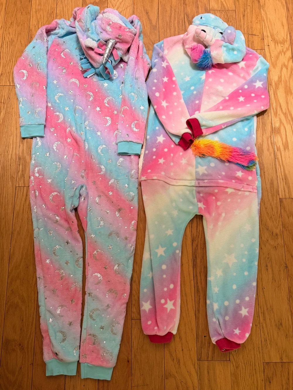 Unicorn Onesies Rainbow pink and blue setof 2 sizes 14/16 and 9/10